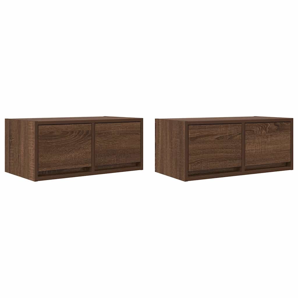 Meuble TV 2 pcs chêne marron 60x31x25,5 cm bois d'ingénierie - XIOS