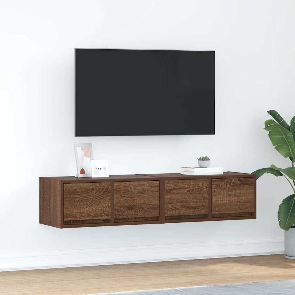 Meuble TV 2 pcs chêne marron 60x31x25,5 cm bois d'ingénierie - XIOS