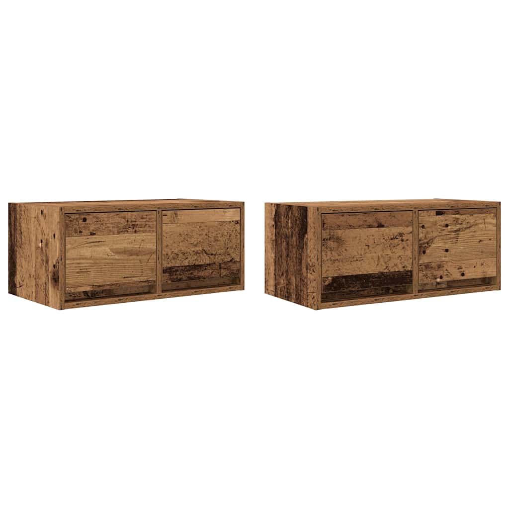 Meubles TV 2 pcs vieux bois 60x31x25,5 cm bois d'ingénierie - XIOS