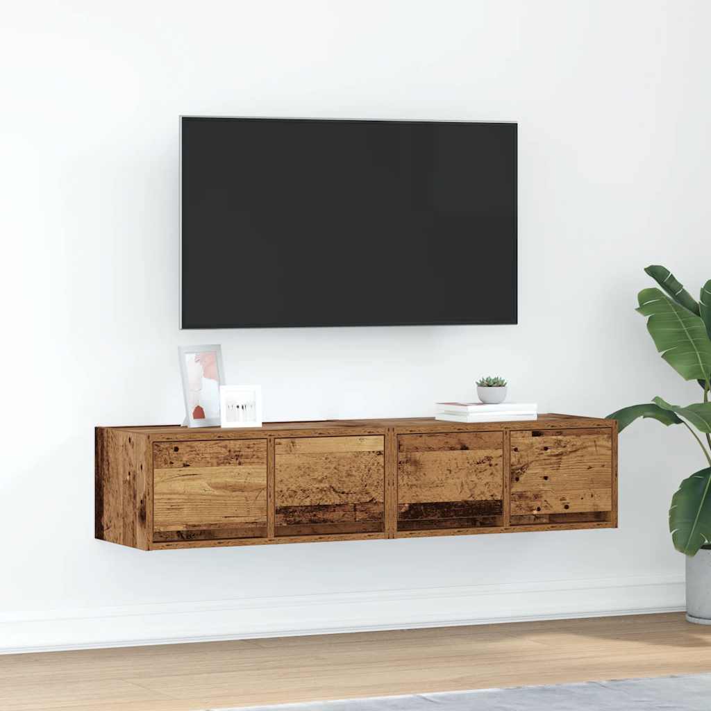 Meubles TV 2 pcs vieux bois 60x31x25,5 cm bois d'ingénierie - XIOS