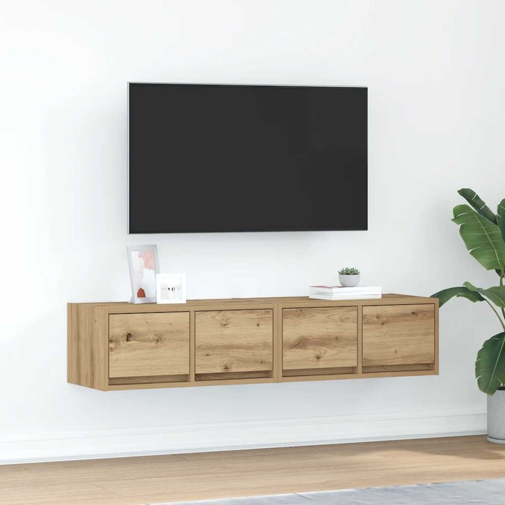 Meubles TV 2 pcs chêne artisanal 60x31x25,5cm bois d'ingénierie - XIOS