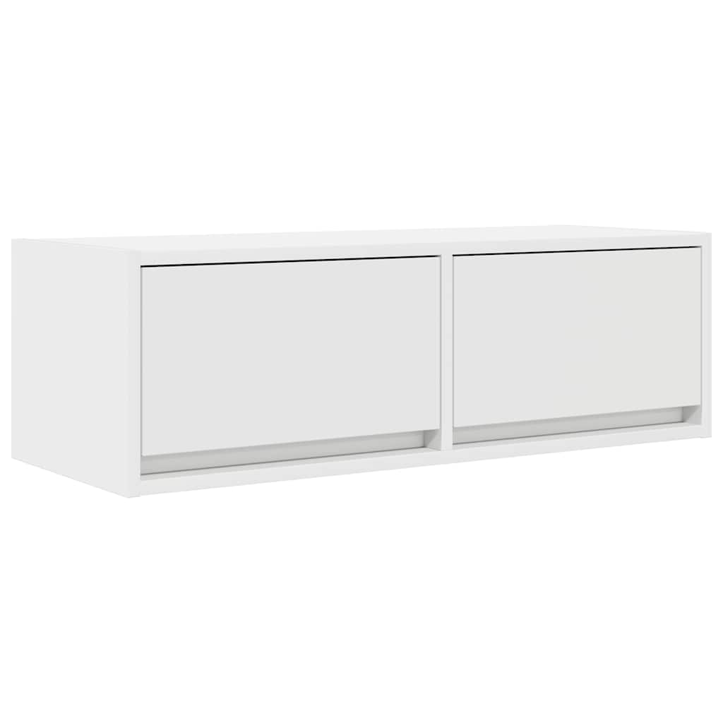 Meuble TV blanc 80x31x25,5 cm bois d'ingénierie - XIOS