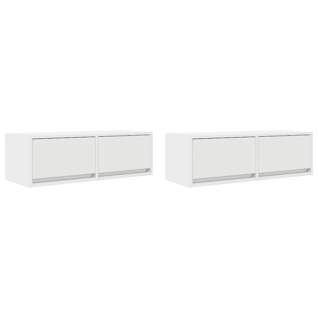 Meubles TV 2 pcs blanc 80x31x25,5 cm bois d'ingénierie - XIOS