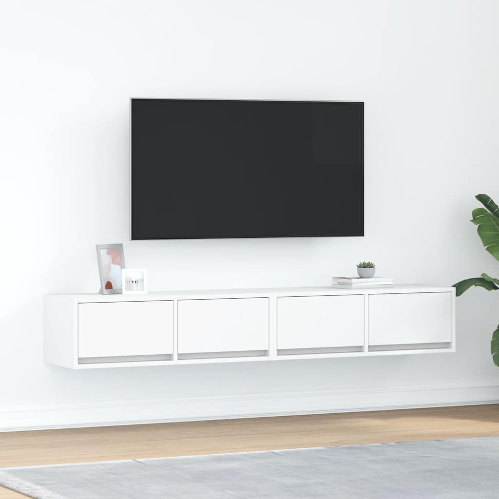 Meubles TV 2 pcs blanc 80x31x25,5 cm bois d'ingénierie - XIOS