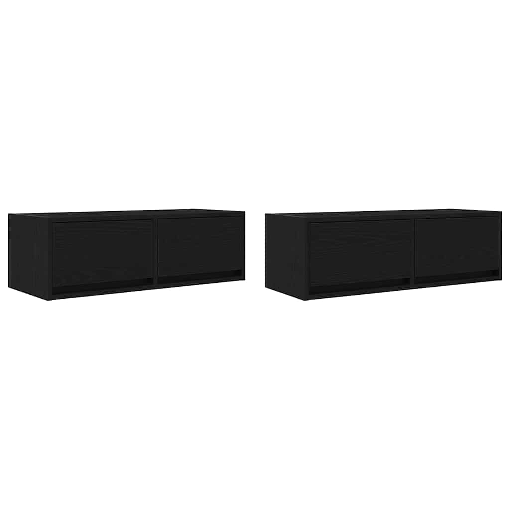 Meuble TV 2 pcs chêne noir 80x31x25,5 cm bois d'ingénierie - XIOS