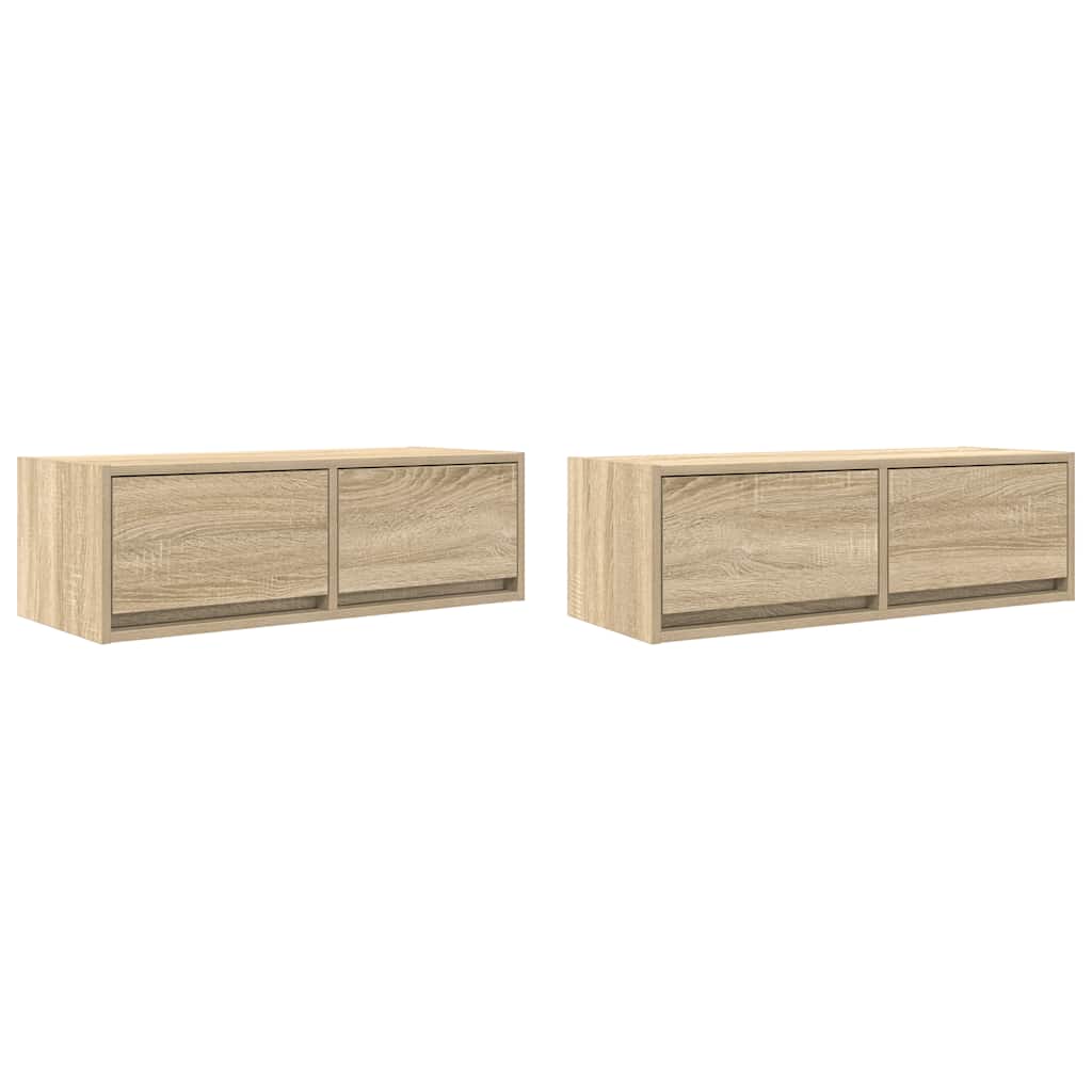 Meubles TV 2 pcs chêne sonoma 80x31x25,5 cm bois d'ingénierie - XIOS