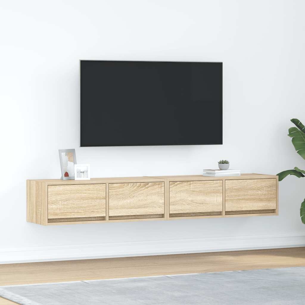 Meubles TV 2 pcs chêne sonoma 80x31x25,5 cm bois d'ingénierie - XIOS