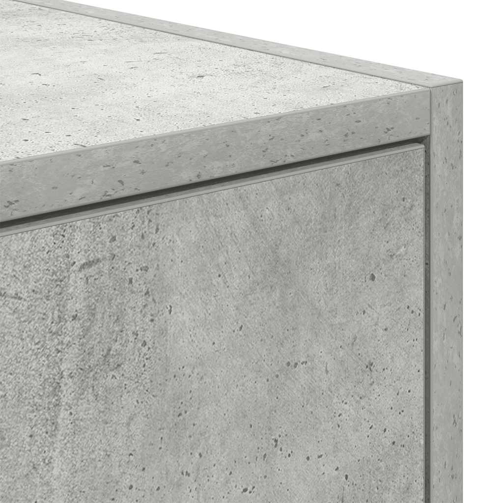 Meuble TV gris béton 80x31x25,5 cm bois d'ingénierie - XIOS