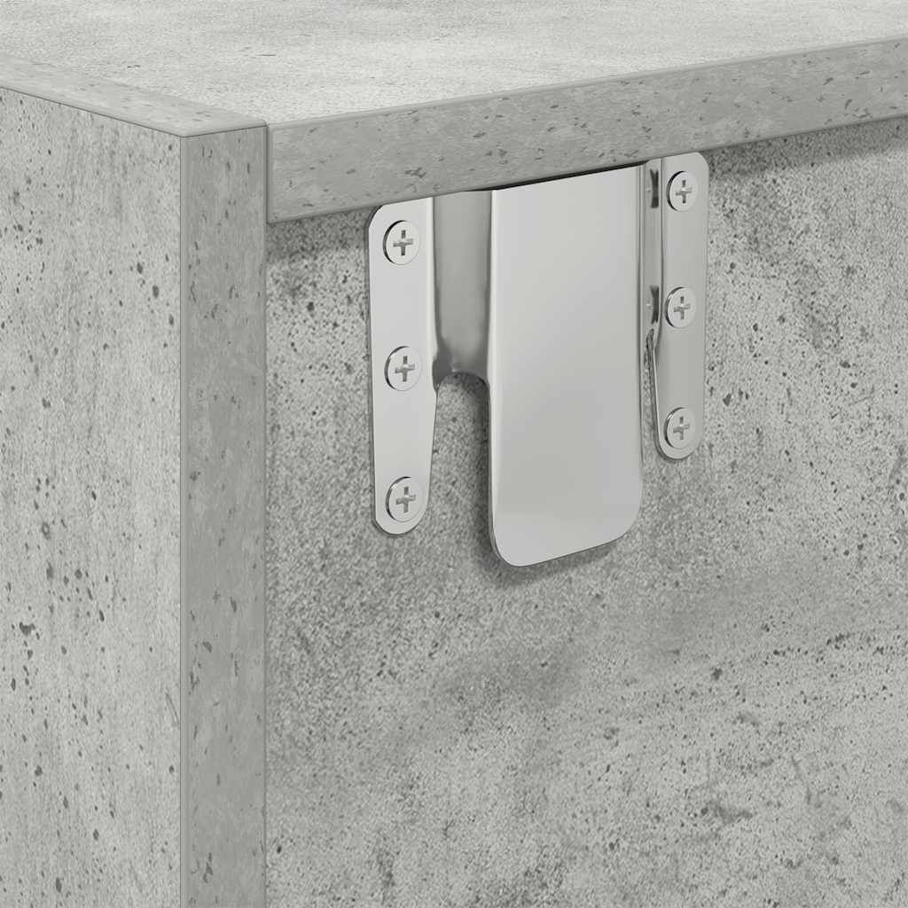 Meuble TV gris béton 80x31x25,5 cm bois d'ingénierie - XIOS