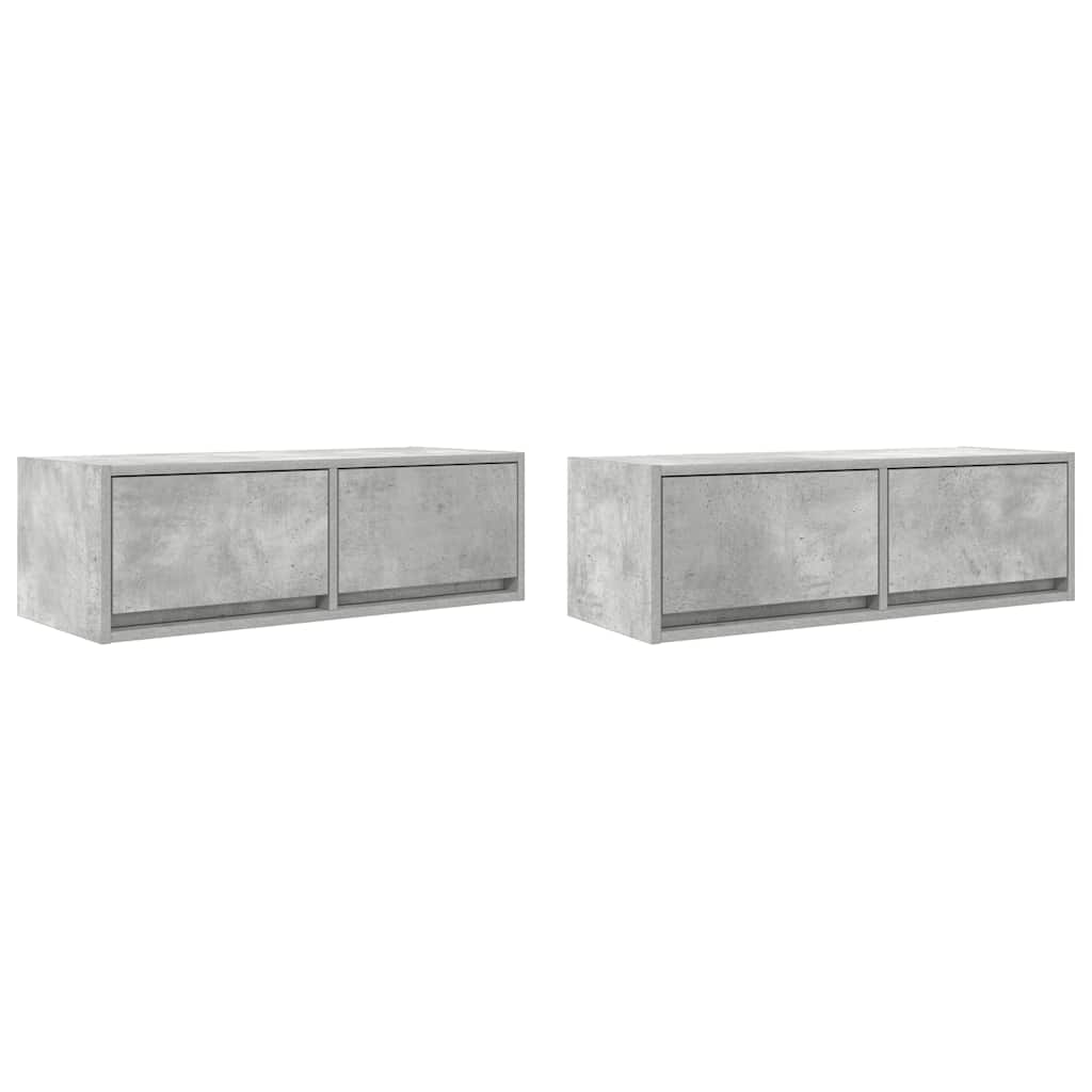 Meubles TV 2 pcs gris béton 80x31x25,5 cm bois d'ingénierie - XIOS