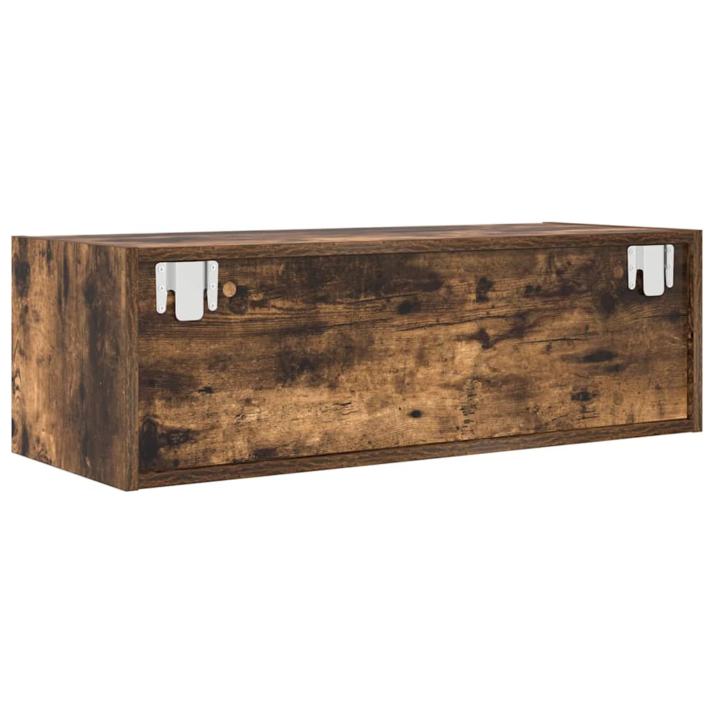 Meuble TV chêne fumé 80x31x25,5 cm bois d'ingénierie - XIOS