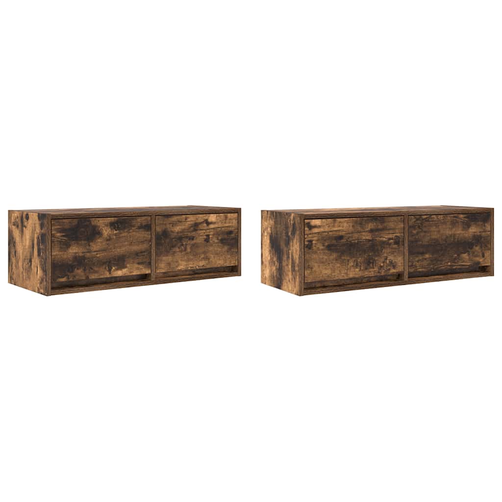 Meubles TV 2 pcs chêne fumé 80x31x25,5 cm bois d'ingénierie - XIOS