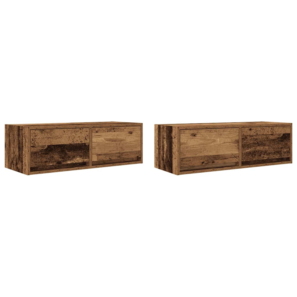 Meubles TV 2 pcs vieux bois 80x31x25,5 cm bois d'ingénierie - XIOS