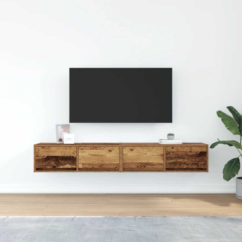 Meubles TV 2 pcs vieux bois 80x31x25,5 cm bois d'ingénierie - XIOS