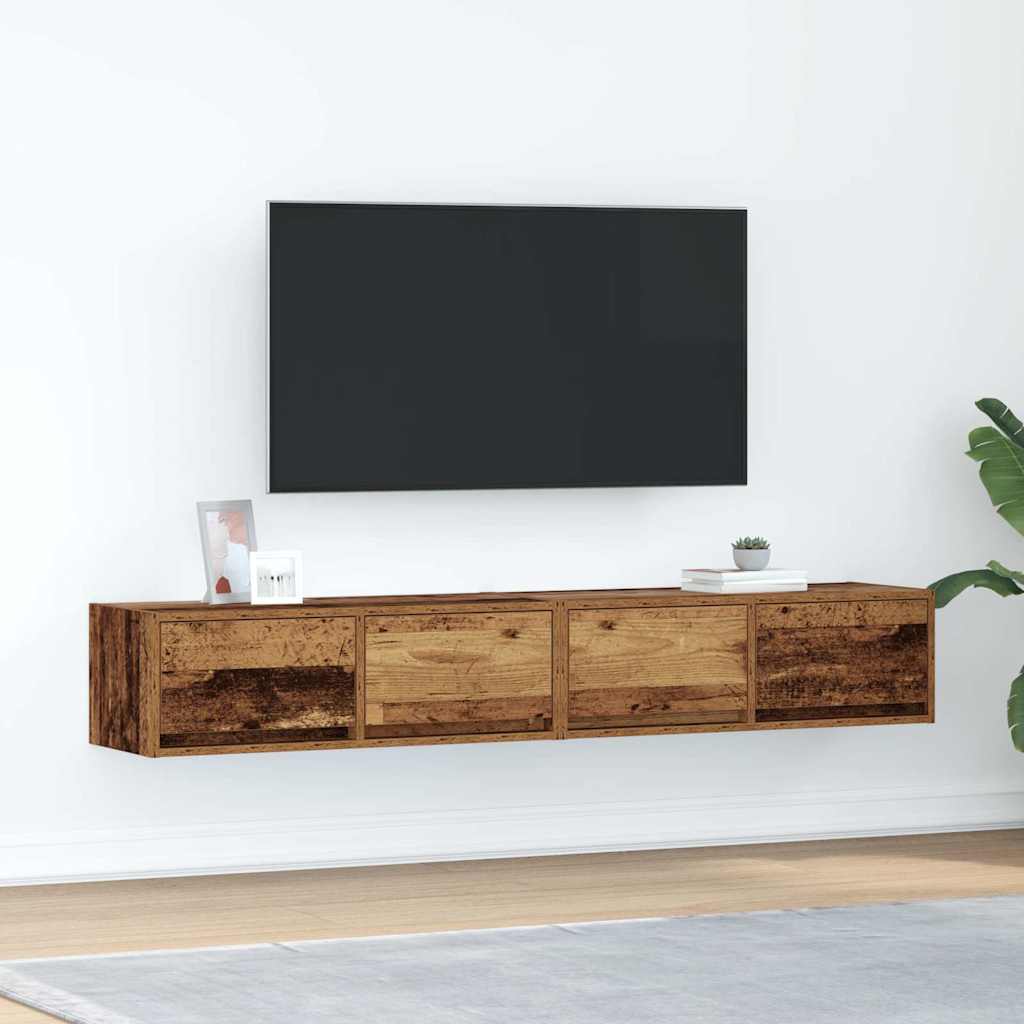 Meubles TV 2 pcs vieux bois 80x31x25,5 cm bois d'ingénierie - XIOS