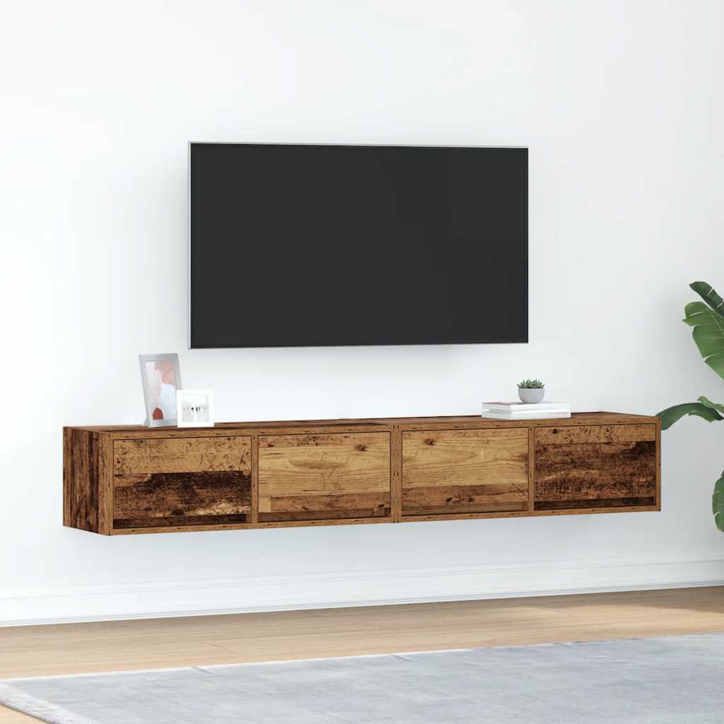 Meubles TV 2 pcs vieux bois 80x31x25,5 cm bois d'ingénierie - XIOS