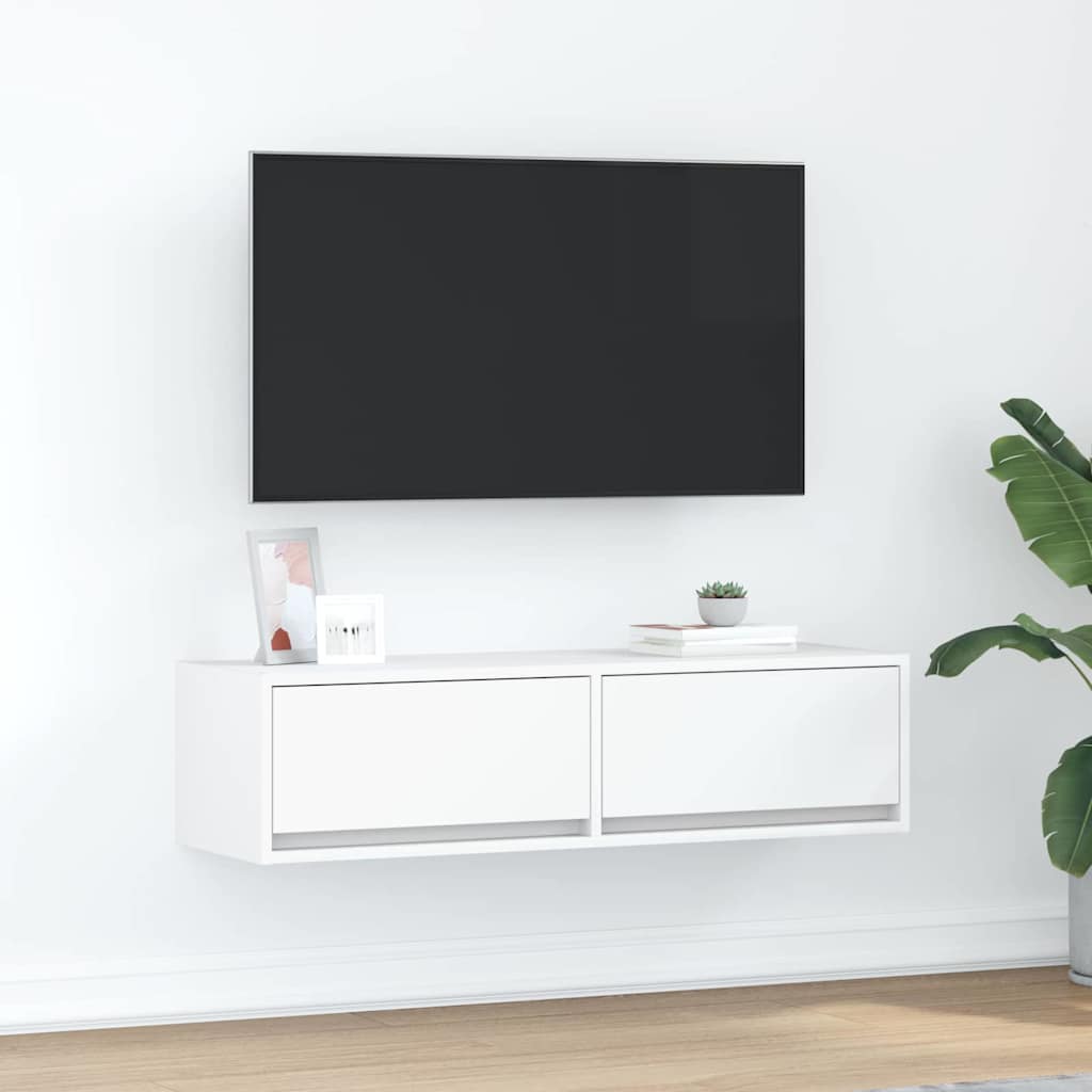 Meuble TV Blanc 100 x 31 x 25.5 cm Bois d'ingénierie - XIOS