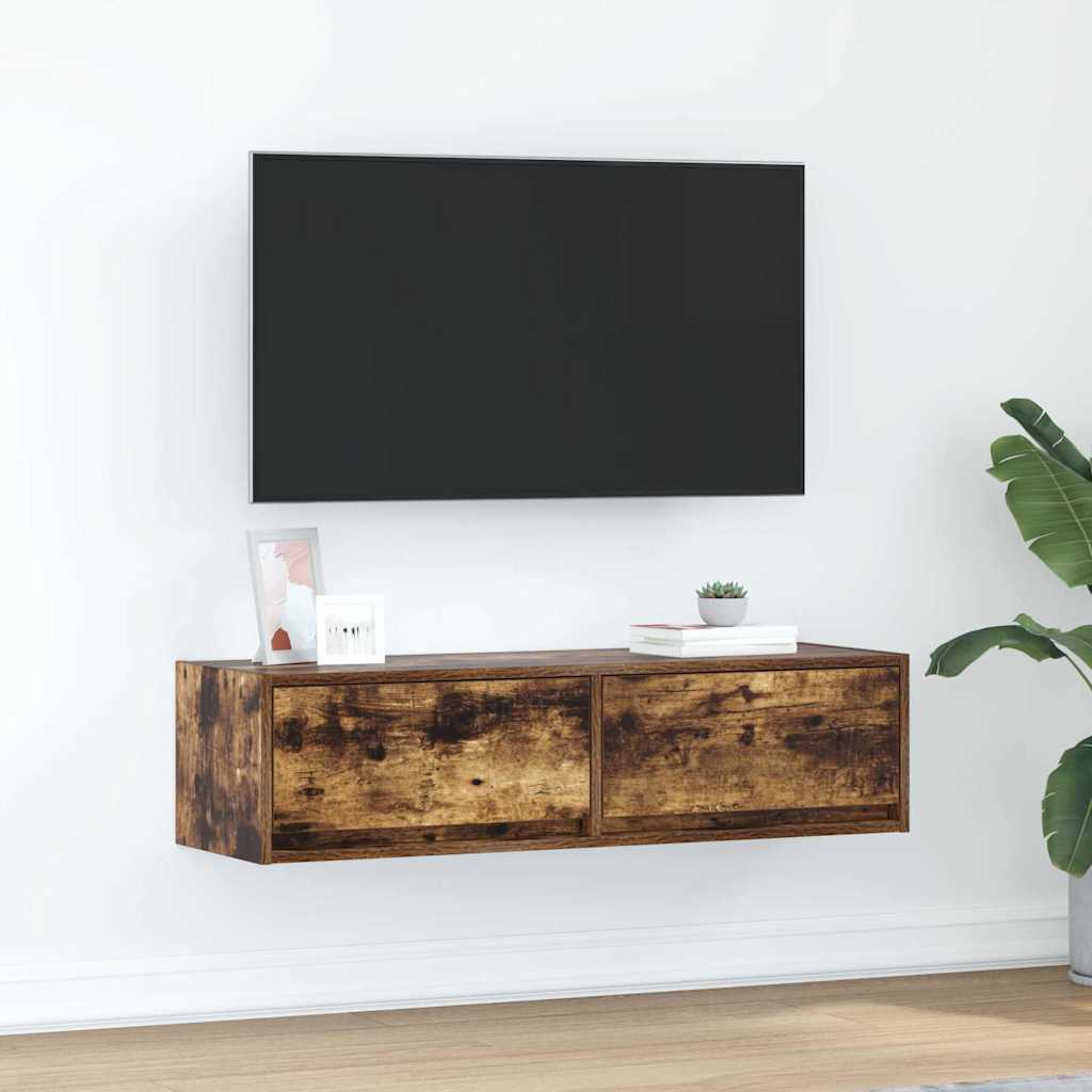 Meuble TV Chêne fumé 100 x 31 x 25,5 cm Bois d'ingénierie - XIOS