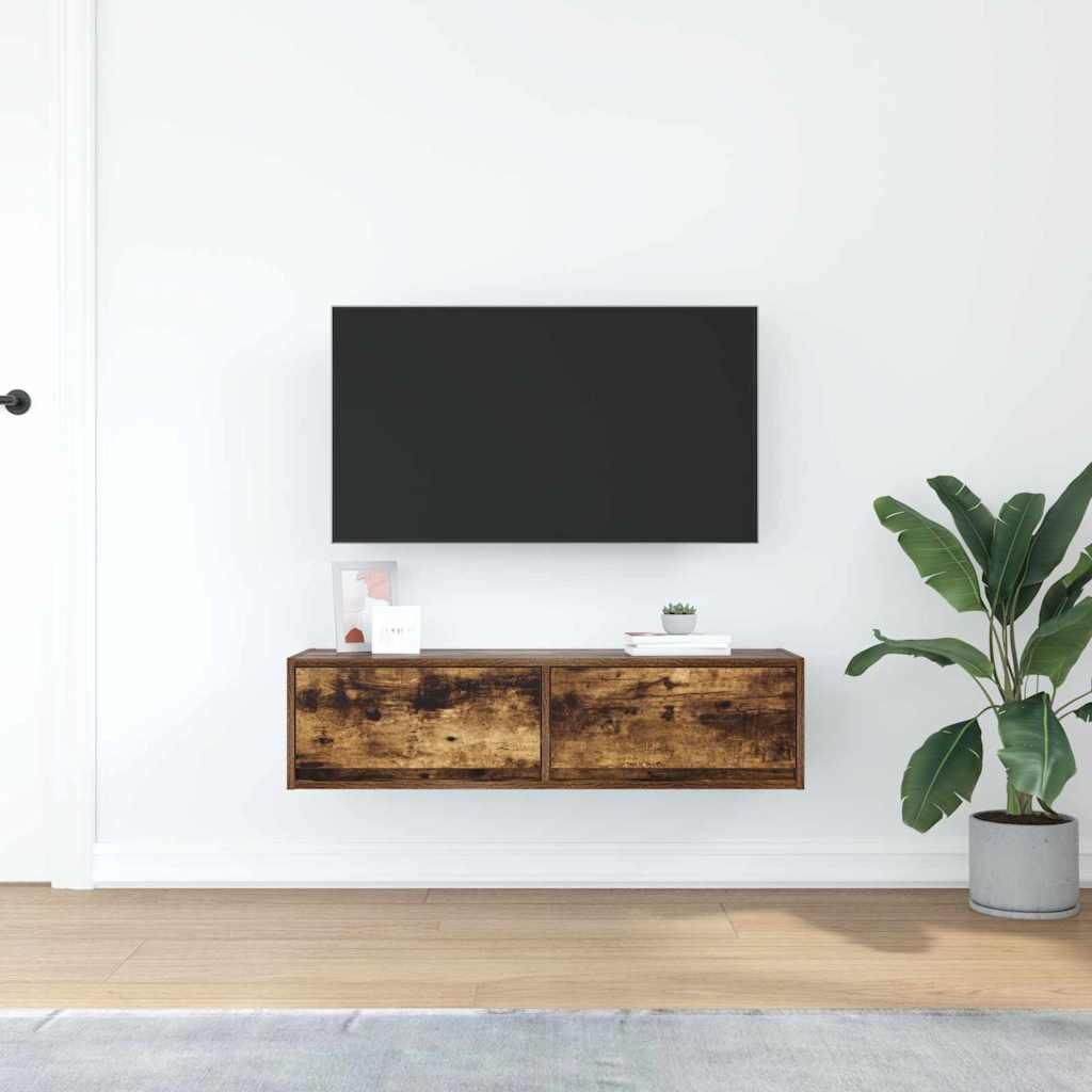 Meuble TV Chêne fumé 100 x 31 x 25,5 cm Bois d'ingénierie - XIOS