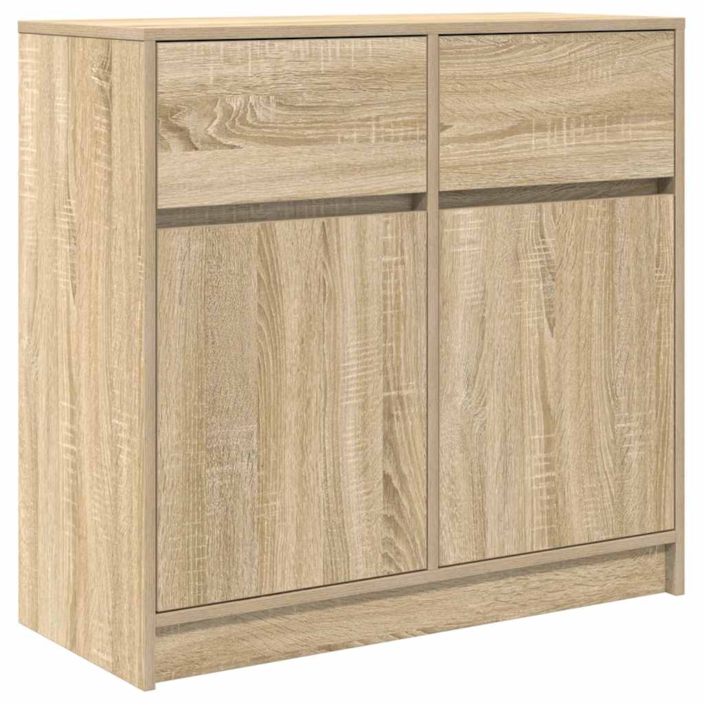 Buffet avec tiroir chêne sonoma 80x34x76 cm bois d'ingénierie - XIOS