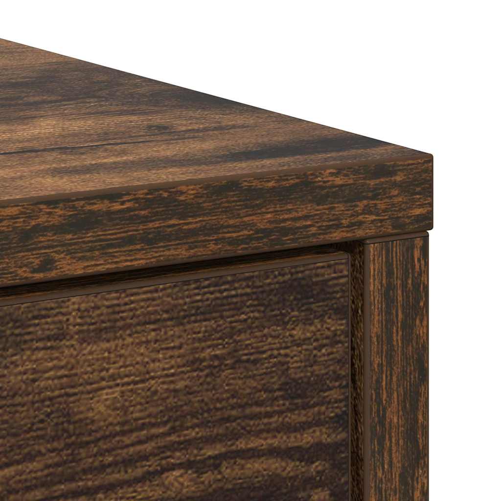 Buffet avec tiroir chêne fumé 80x34x76 cm bois d'ingénierie - XIOS