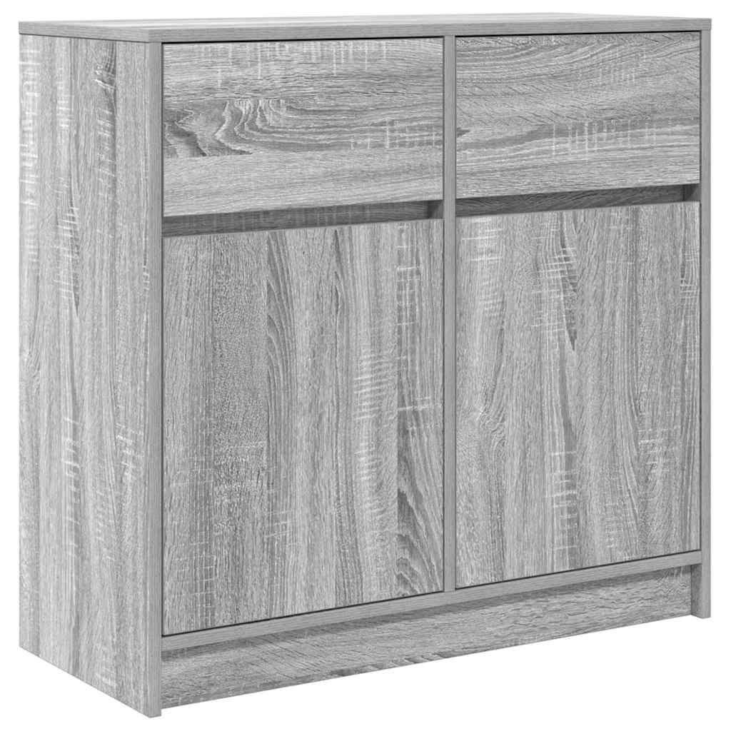 Buffet avec tiroir sonoma gris 80x34x76 cm bois d'ingénierie - XIOS
