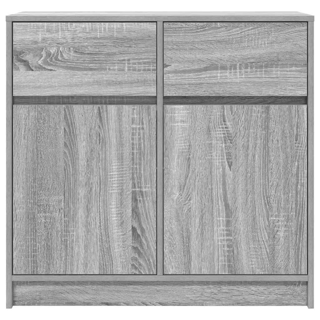 Buffet avec tiroir sonoma gris 80x34x76 cm bois d'ingénierie - XIOS