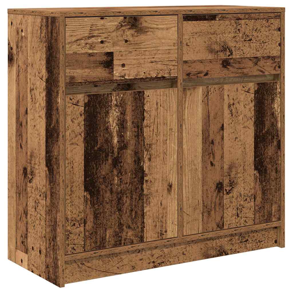 Buffet avec tiroir vieux bois 80x34x76 cm bois d'ingénierie - XIOS