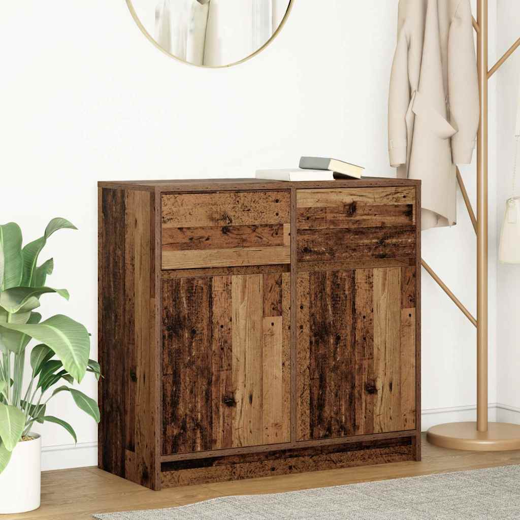Buffet avec tiroir vieux bois 80x34x76 cm bois d'ingénierie - XIOS