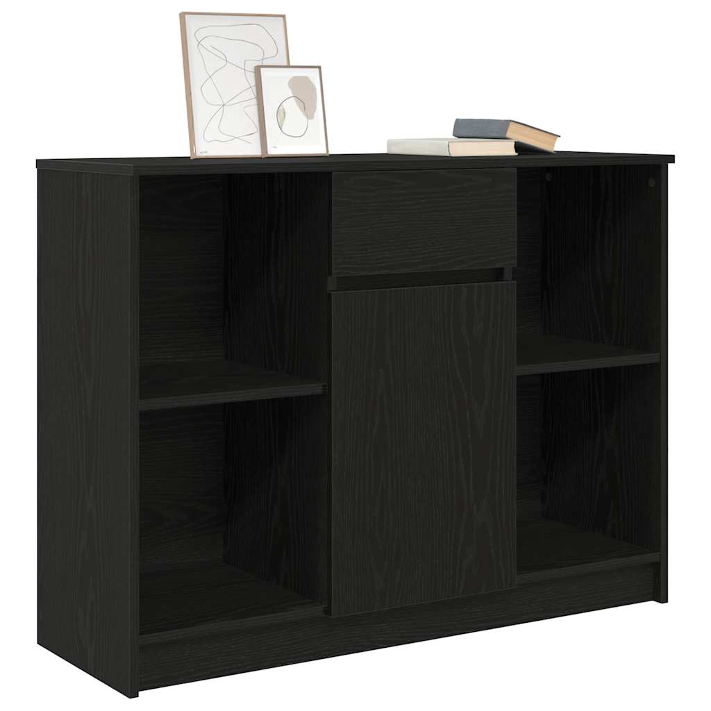 Buffet avec tiroir chêne noir 101x35x76 cm bois d'ingénierie - XIOS
