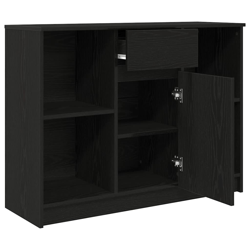 Buffet avec tiroir chêne noir 101x35x76 cm bois d'ingénierie - XIOS