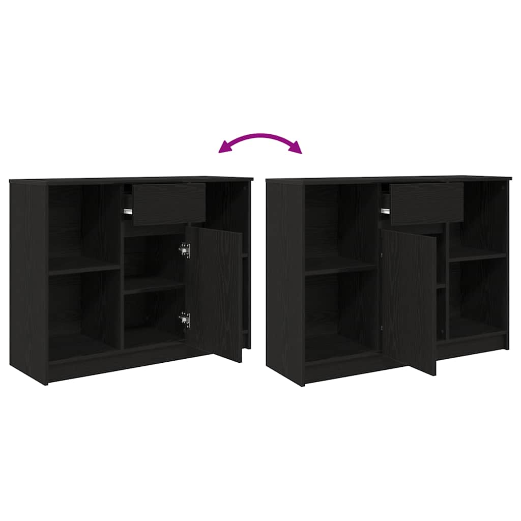 Buffet avec tiroir chêne noir 101x35x76 cm bois d'ingénierie - XIOS