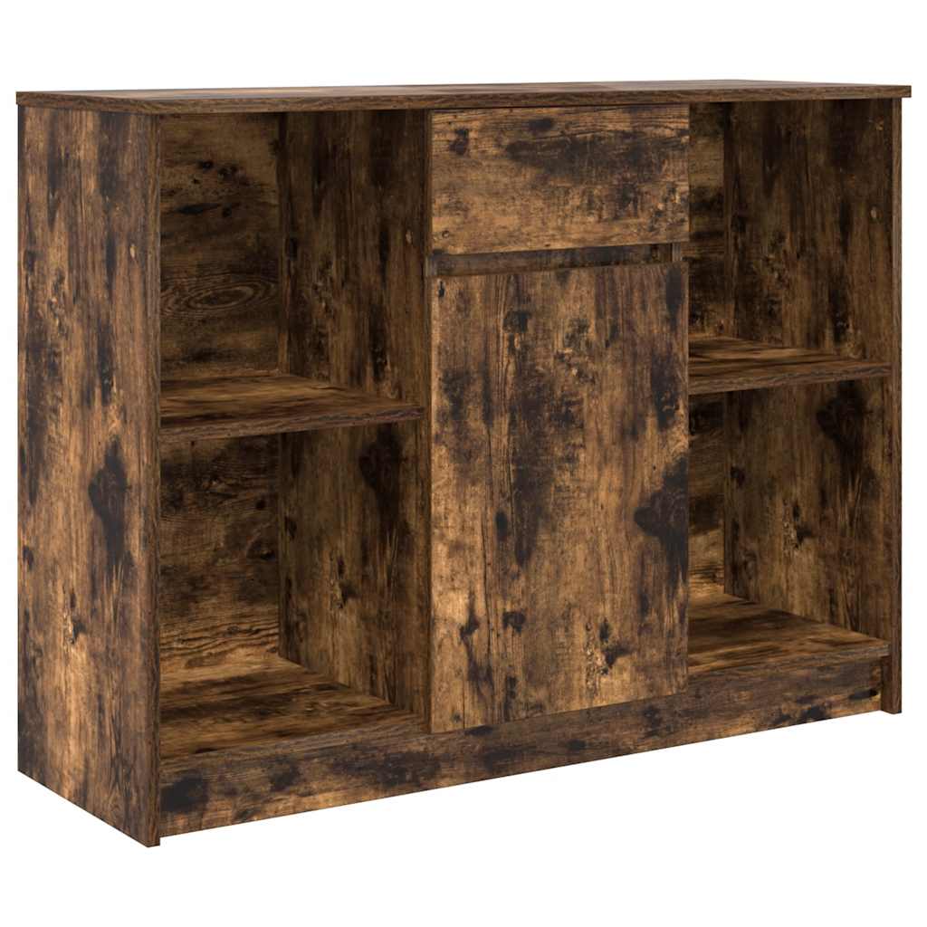Buffet avec tiroir chêne fumé 101x35x76 cm bois d'ingénierie - XIOS