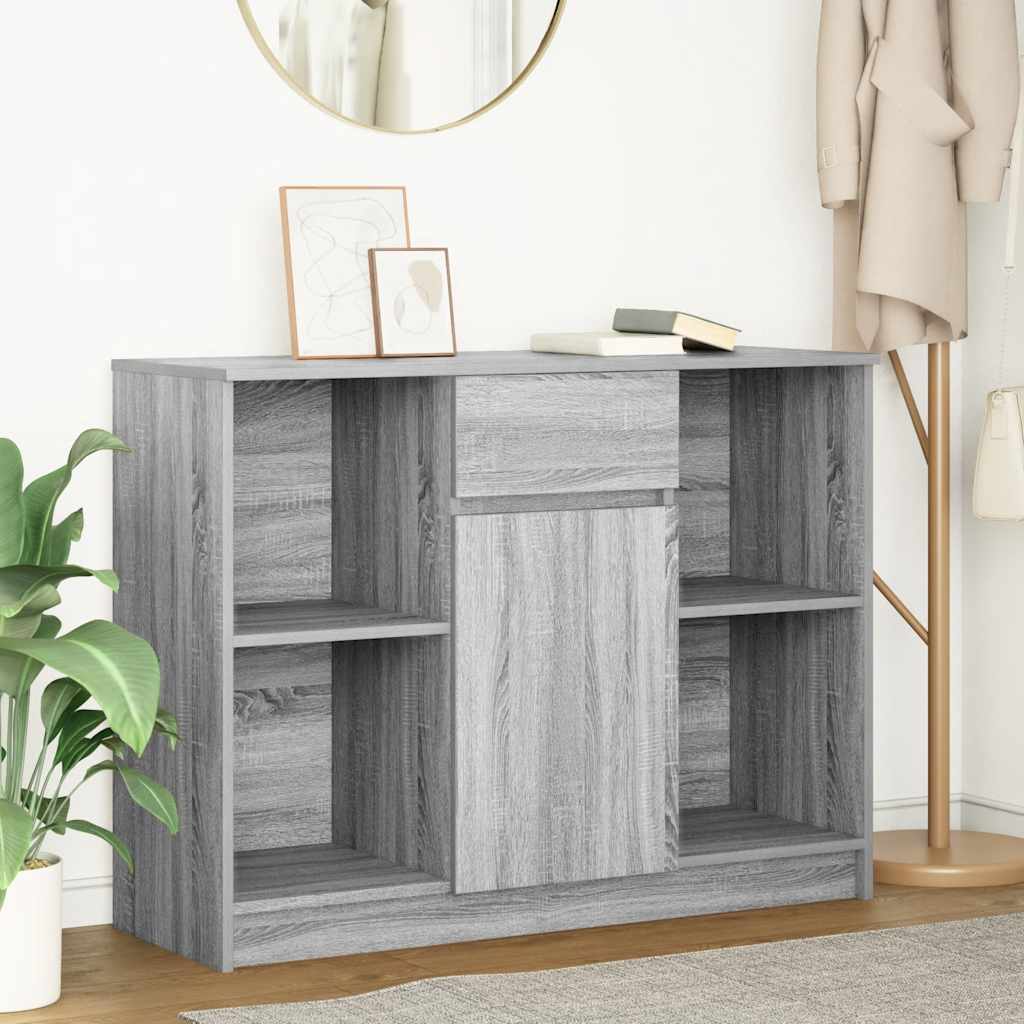 Buffet avec tiroir sonoma gris 101x35x76 cm bois d'ingénierie - XIOS