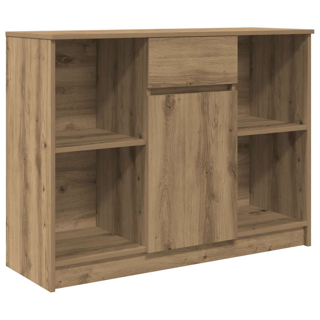 Buffet avec tiroir chêne artisanal 101x35x76 cm bois ingénierie - XIOS