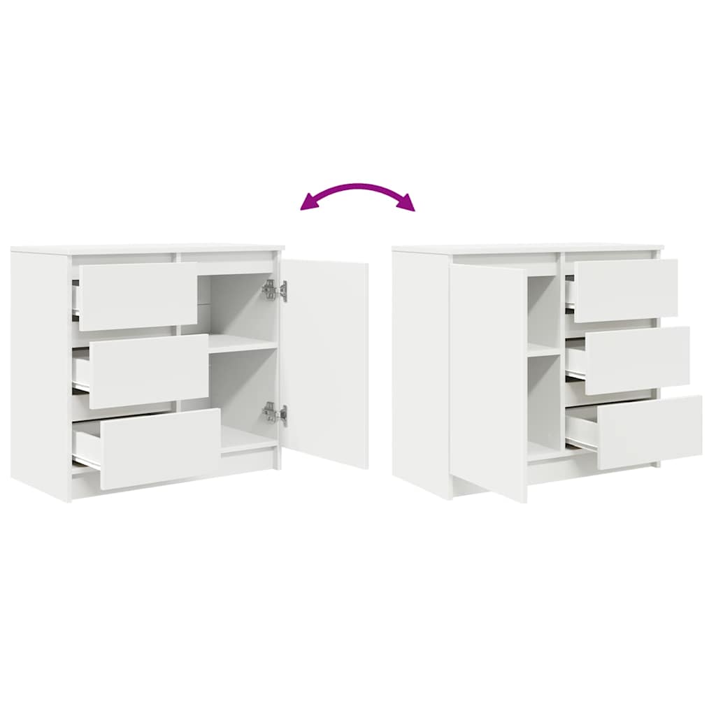 Buffet avec tiroir blanc 71x35x65 cm bois d'ingénierie - XIOS