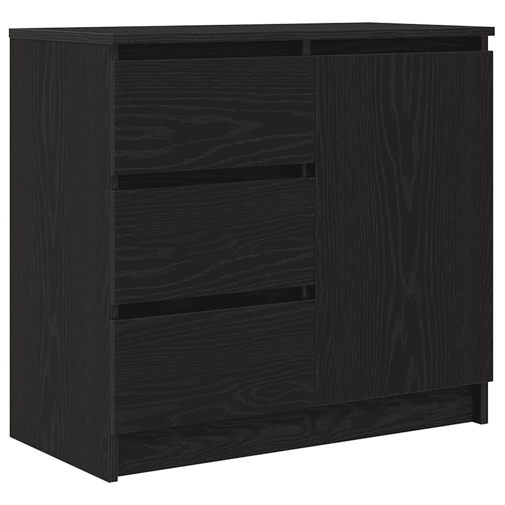 Buffet avec tiroir chêne noir 71x35x65 cm bois d'ingénierie - XIOS