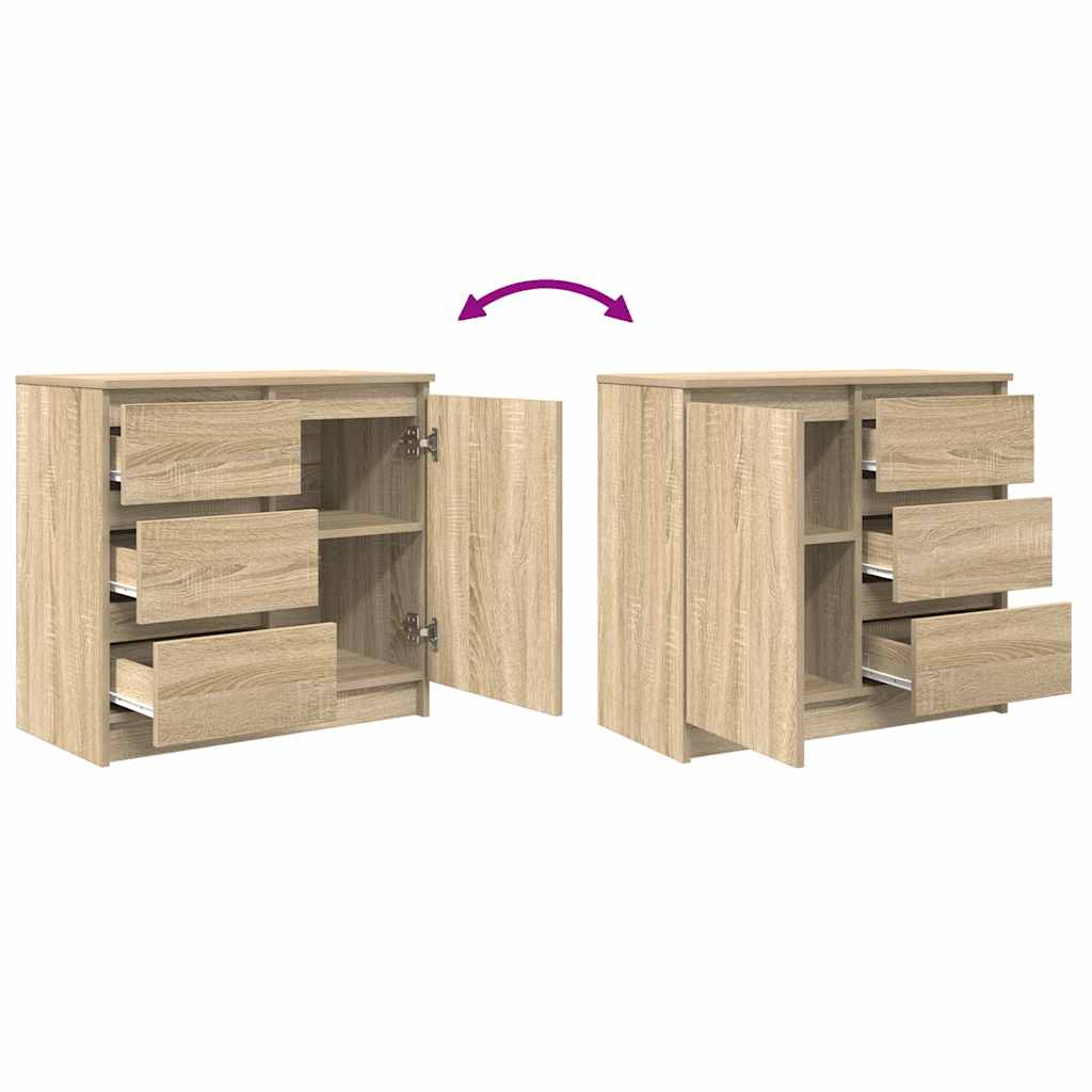 Buffet avec tiroir chêne sonoma 71x35x65 cm bois d'ingénierie - XIOS