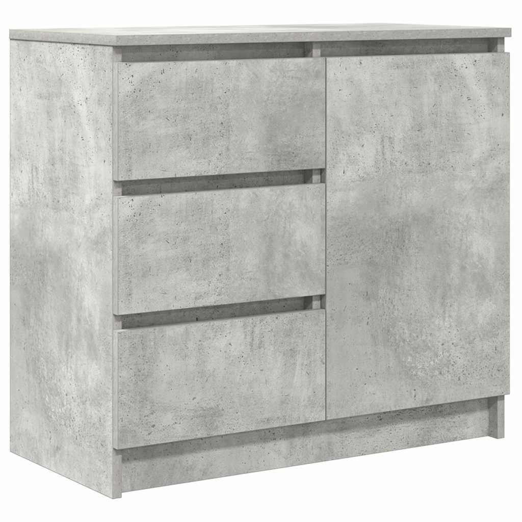 Buffet avec tiroir gris béton 71x35x65 cm bois d'ingénierie - XIOS