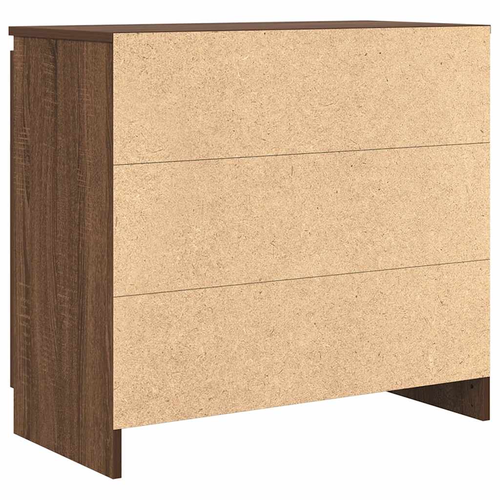 Buffet avec tiroir chêne brun 71x35x65 cm bois d'ingénierie - XIOS