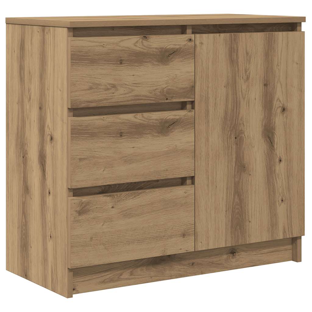 Buffet avec tiroir chêne artisanal 71x35x65 cm bois ingénierie - XIOS