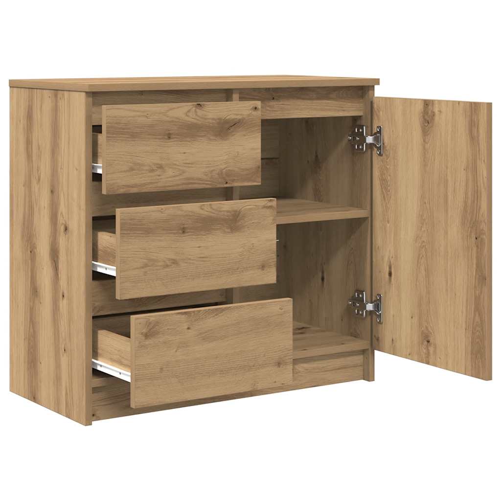 Buffet avec tiroir chêne artisanal 71x35x65 cm bois ingénierie - XIOS