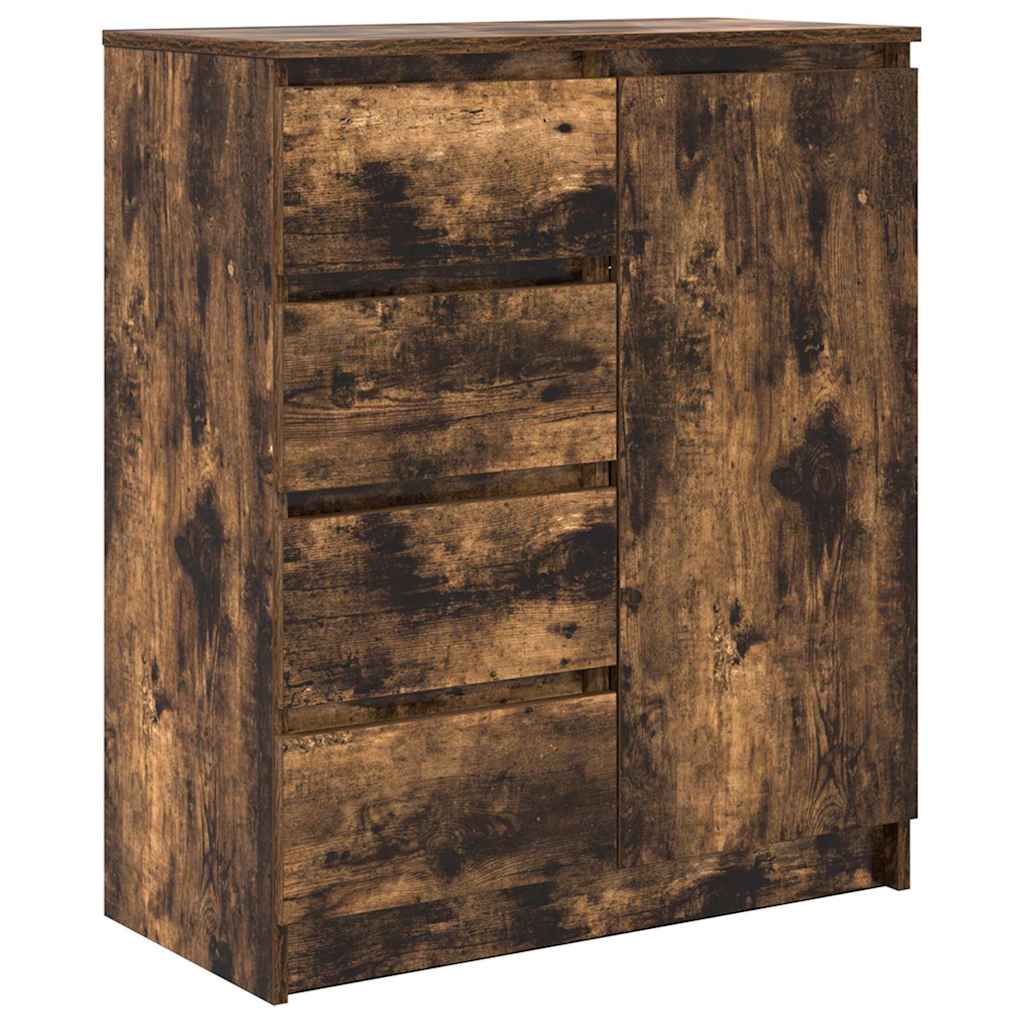 Buffet avec tiroirs chêne fumé 71x35x84 cm bois d'ingénierie - XIOS