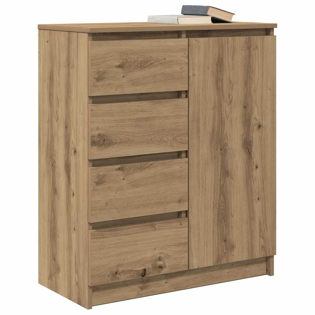 Buffet avec tiroirs chêne artisanal 71x35x84 cm bois ingénierie - XIOS
