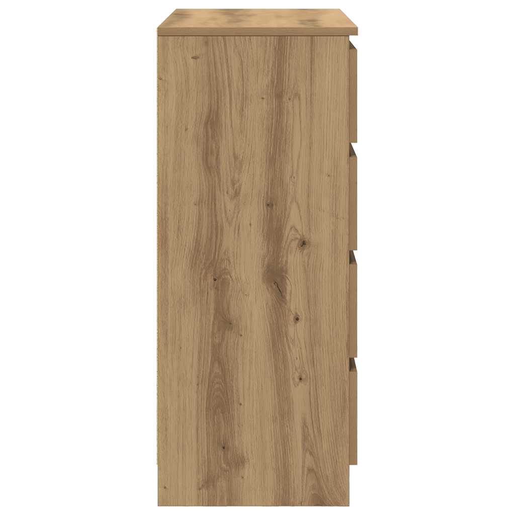 Buffet avec tiroirs chêne artisanal 71x35x84 cm bois ingénierie - XIOS
