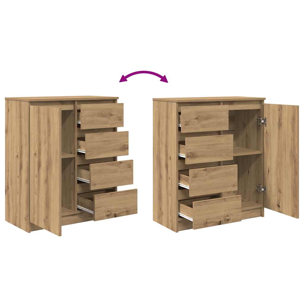 Buffet avec tiroirs chêne artisanal 71x35x84 cm bois ingénierie - XIOS