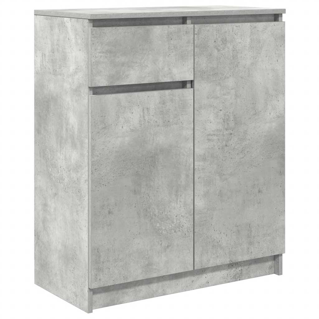 Buffet avec tiroir gris béton 71x35x84 cm bois d'ingénierie - XIOS