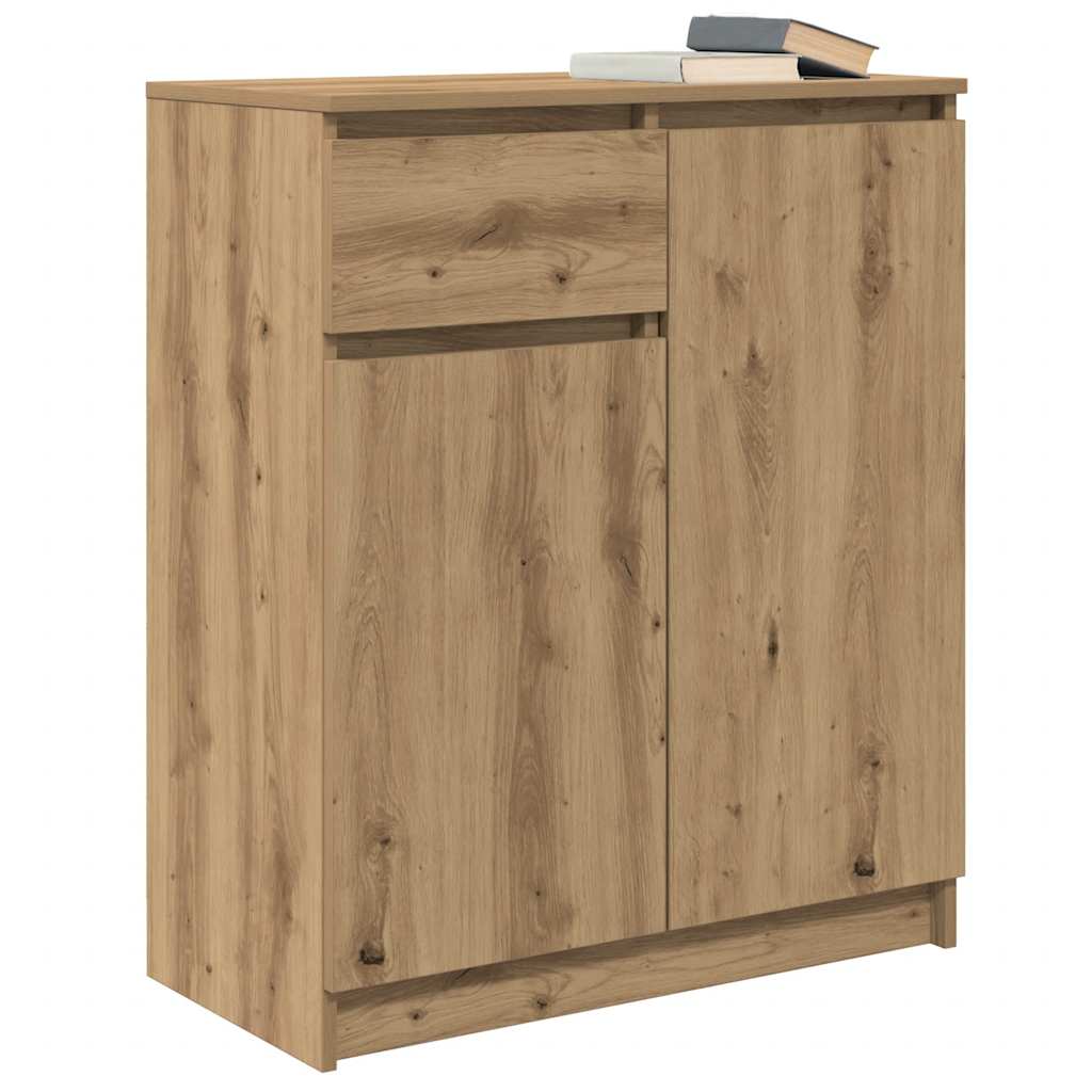 Buffet avec tiroir chêne artisanal 71x35x84 cm bois ingénierie - XIOS