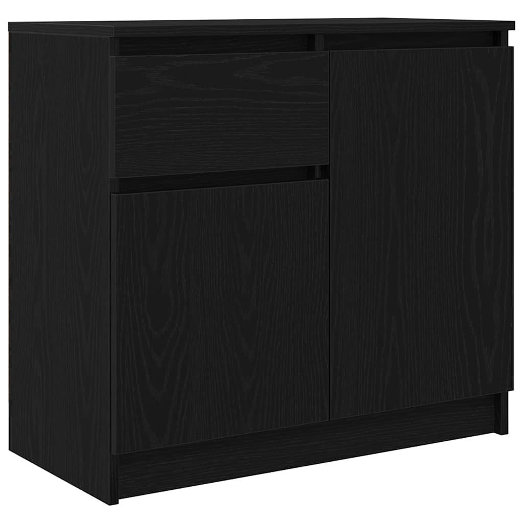 Buffet avec tiroir chêne noir 71x35x65 cm bois d'ingénierie - XIOS