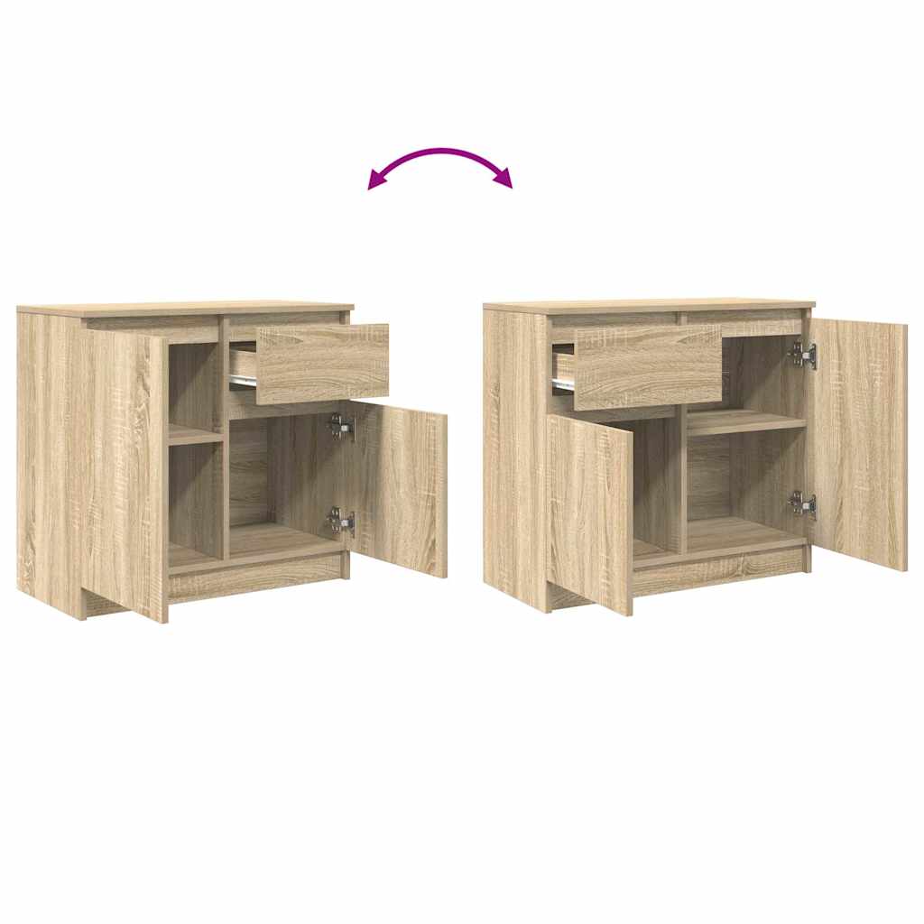 Buffet avec tiroir chêne sonoma 71x35x65 cm bois d'ingénierie - XIOS